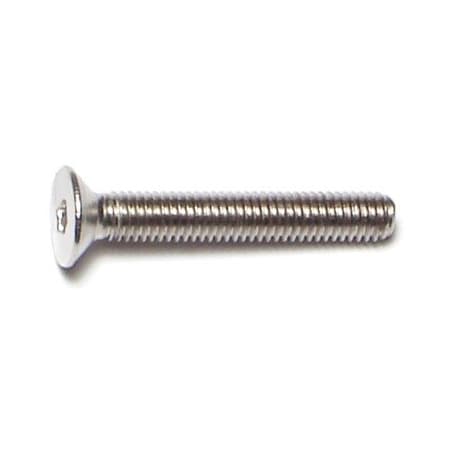Midwest Fastener M3-0.50 Socket Head Cap Screw, Flat Head, Plain Stainless Steel, 20 mm Length, 8 PK 77026